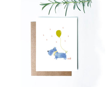 Dog with Balloon Card